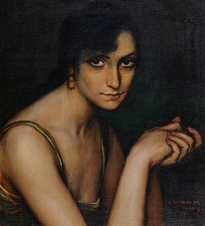 Julita Cerda by Julio Romero De Torres Oil Painting