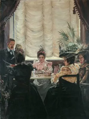 La Hora del Cafe by Julio Vila Prades - Oil Painting Reproduction