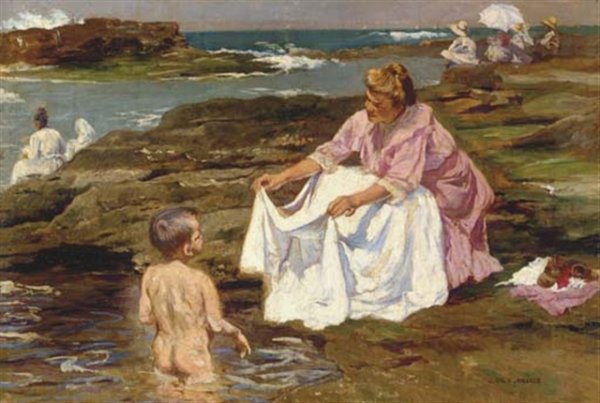 Madre y Nino by Julio Vila Prades - Hand-Painted Oil Painting Reproduction