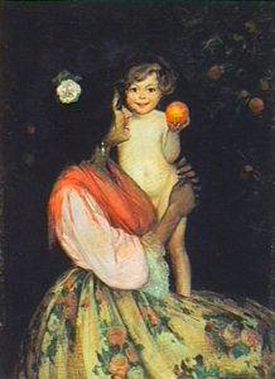 Main Product Photo of Mujer con Nina Painting by Julio Vila Prades