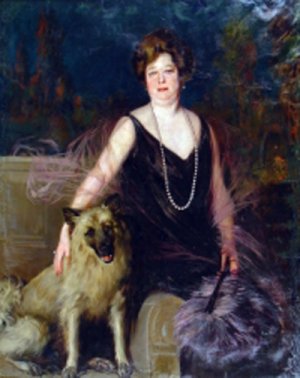 Mujer con Perro by Julio Vila Prades Oil Painting