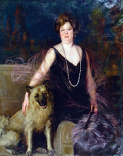 Mujer con Perro by Julio Vila Prades - Hand-Painted Oil Painting Reproduction