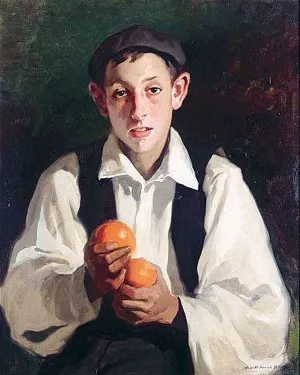 Nino con Naranjas by Julio Vila Prades Oil Painting