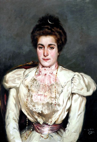 Retrato de Dama by Julio Vila Prades - Hand-Painted Oil Painting Reproduction