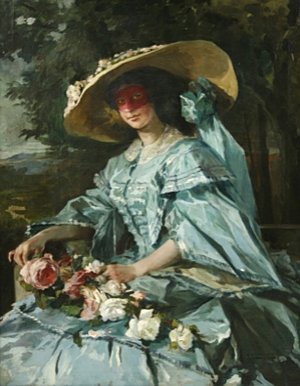 Retrato de Mujer con Sombrero by Julio Vila Prades Oil Painting