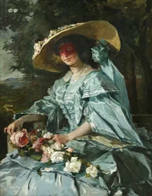 Retrato de Mujer con Sombrero by Julio Vila Prades - Oil Painting Reproduction