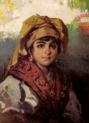 Retrato de Nina Asturiana by Julio Vila Prades Oil Painting