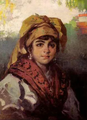 Retrato de Nina Asturiana by Julio Vila Prades Oil Painting