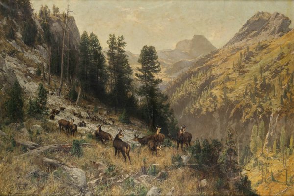 Main Product Photo of Herbst im Hochgebirge  Painting by Julius Arthur Thiele