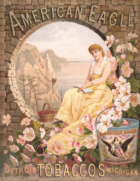 Main Product Photo of American eagle, chew American eagle fine cut, smoke eagle cavendish  Painting by Julius Bien