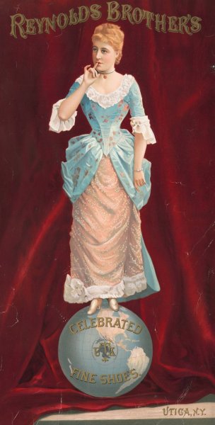 Reynolds Brother's celebrated fine shoes, Utica, NY  by Julius Bien - Hand-Painted Oil Painting Reproduction