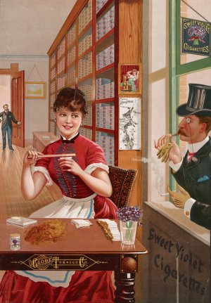 Sweet Violet cigarettes. Globe Tobacco Co. by Julius Bien Oil Painting