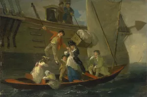 A Married Sailor's Adieu by Julius Caesar Ibbetson Oil Painting
