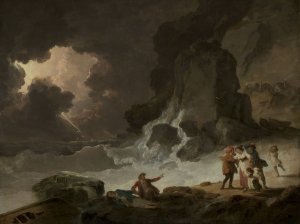 A Storm Behind the Isle of Wight by Julius Caesar Ibbetson Oil Painting