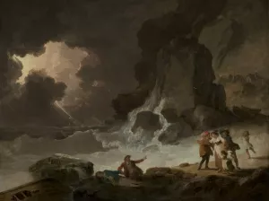A Storm Behind the Isle of Wight by Julius Caesar Ibbetson Oil Painting