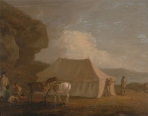 The Shooting Party by Julius Caesar Ibbetson Oil Painting
