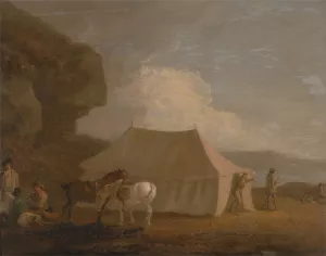 The Shooting Party by Julius Caesar Ibbetson Oil Painting