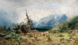 Krajina wz KrkonoS, olej na platne by Julius Eduard Marak Oil Painting