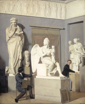 The Plaster Cast Collection in the Royal Academy of Fine Arts by Julius Exner Oil Painting