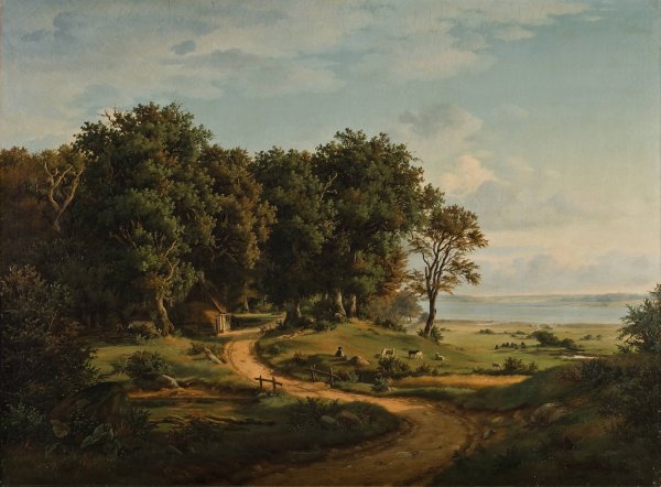 Danish Landscape  by Julius Hellesen - Hand-Painted Oil Painting Reproduction