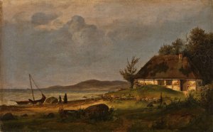 The Coast At The Fishing Hamlet Of Flade Near Frederikshavn by Julius Hellesen Oil Painting