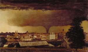 Tornado over St. Paul by Julius Holm Oil Painting