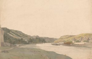 Gezicht op de Maas by Julius Jacobus Van De Sande Bakhuyzen Oil Painting