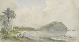 Tropisch kustlandschap by Julius Jacobus Van De Sande Bakhuyzen Oil Painting