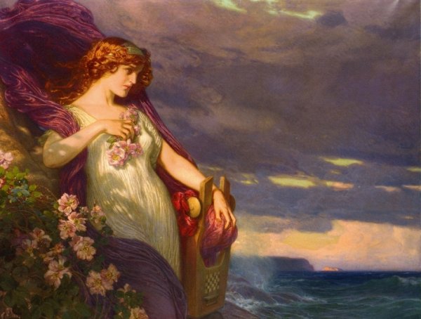 Main Product Photo of Sappho Painting by Julius Johann Ferdinand Kronberg