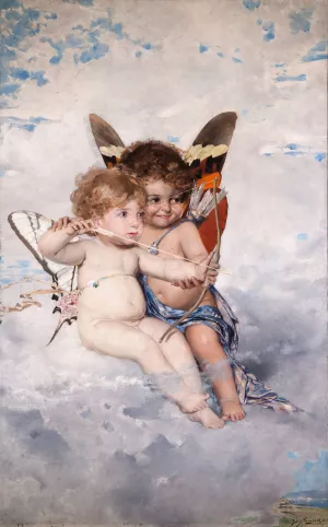 Cupids by Julius Kronberg Oil Painting