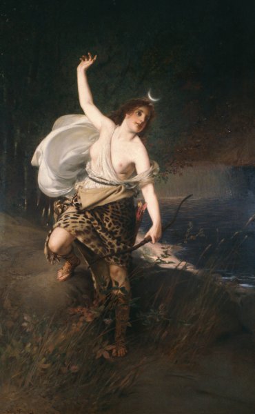 Diana by Julius Kronberg - Hand-Painted Oil Painting Reproduction
