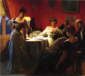 A Supper Party by Julius Leblanc Stewart - Oil Painting Reproduction