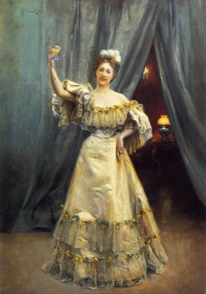 A Toast by Julius Leblanc Stewart Oil Painting