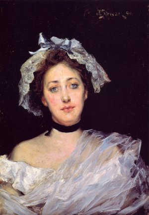 An English Lady by Julius Leblanc Stewart Oil Painting
