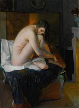 Before The Fire by Julius Leblanc Stewart Oil Painting