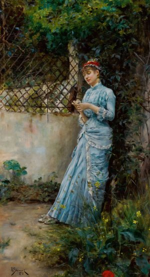 Far Away Thoughts1880 by Julius Leblanc Stewart Oil Painting