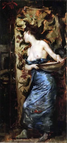 Femme Mi-Nue by Julius Leblanc Stewart - Oil Painting Reproduction