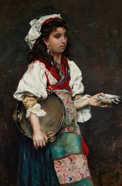 Main Product Photo of Gypsy Girl  Painting by Julius Leblanc Stewart