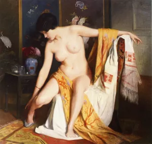 Nude in an Interior painting by Julius Leblanc Stewart