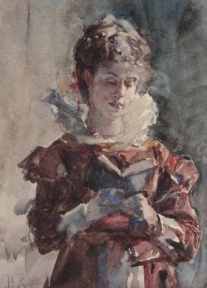 Portrait of a Woman Reading by Julius Leblanc Stewart Oil Painting