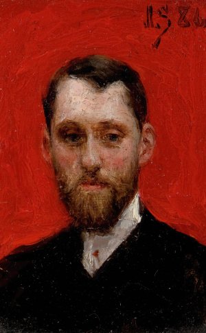 Portrait of the Painter Charles Theriat by Julius Leblanc Stewart Oil Painting