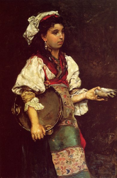 Main Product Photo of Spanish Girl Painting by Julius Leblanc Stewart