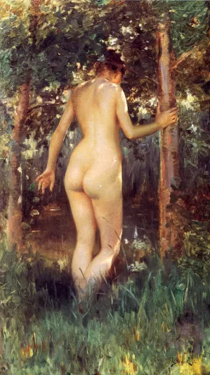 Study of a Nude Woman by Julius Leblanc Stewart - Oil Painting Reproduction