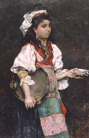 The Italian Girl by Julius Leblanc Stewart - Oil Painting Reproduction