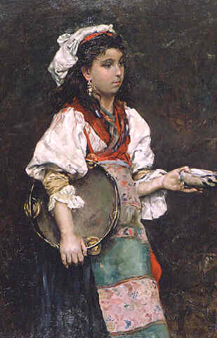 Main Product Photo of The Italian Girl Painting by Julius Leblanc Stewart