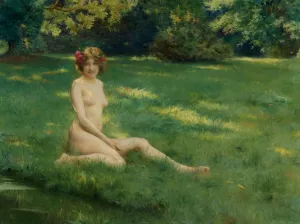 Un Nu Sur la Pelouse Oil painting by Julius Leblanc Stewart