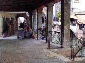 Venetian Market Scene Oil painting by Julius Leblanc Stewart