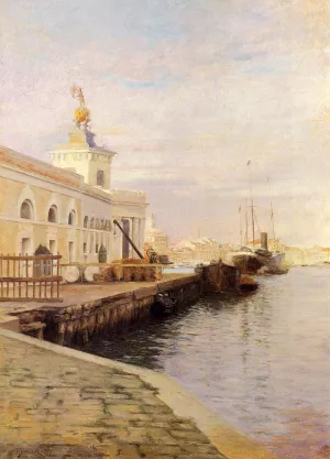 View of Venice the Dogana Oil painting by Julius Leblanc Stewart