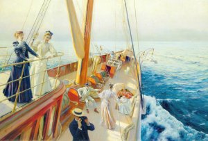 Yachting the Mediterranean by Julius Leblanc Stewart Oil Painting