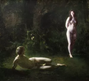Adam and Eve by Julius Paulsen Oil Painting